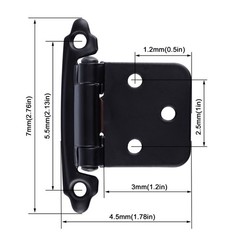 40PCS Matte Black Cabinet Hinges Overlay Self Closing for Kitchen Cabinet Door