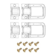 Mini Hinge Hasp 32x24mm Clear Acrylic Buckle with Screws 2 Pcs