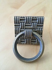 Vintage 3 in 1 Zinc Alloy Die Cast Gold Knob Ring for Cabinet Cupboard
