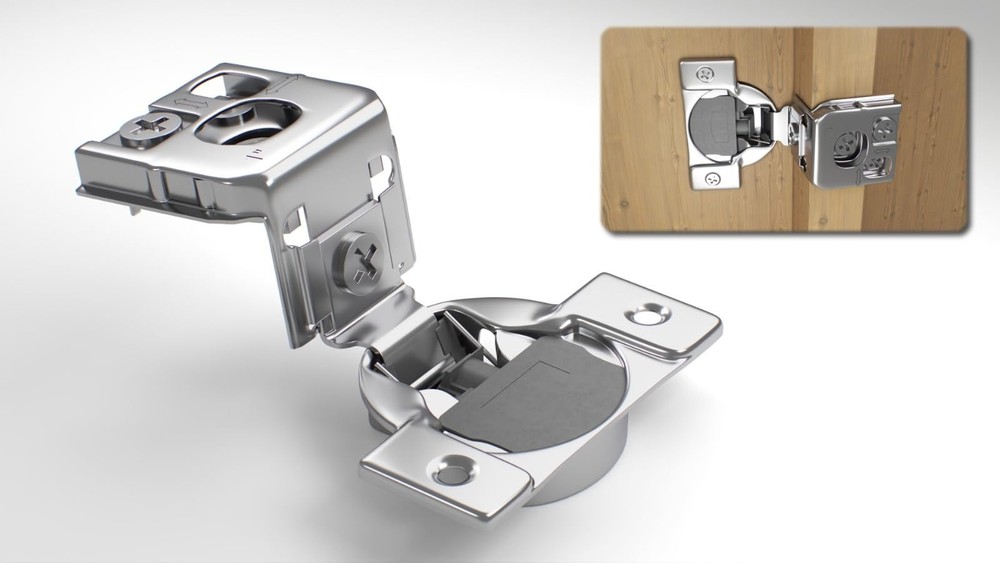 Berta 2-Pack, 1 inch Overlay Soft Closing Face Frame Cabinet Hinges, 105 Deg