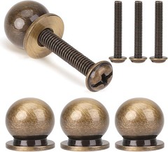 Elegant 4 Pcs Mini Round Solid Brass Cabinet Knobs – 12mm Antique Style