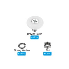 PATIKIL 19mm Drawer Rollers, 4 Set Nylon Positioning Pulleys Small Drawer Pul…