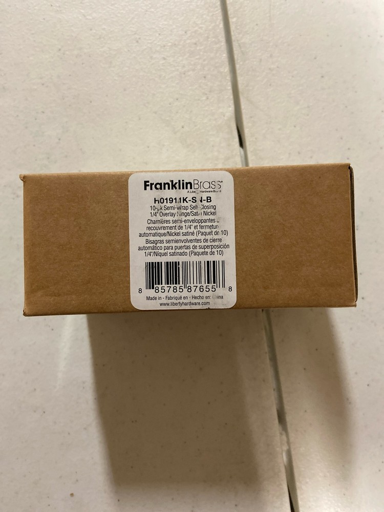 Franklin Brass H01911K-SN-B 10-Pack Satin Nickel Self-Closing Cabinet Hinges 1/4