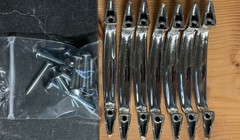 RARE Lot of 10 Vintage National Lock Cab Pulls Drawer Handles 4.5 inch + Screws