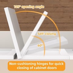 Chibery Non-Slow Close Regular Hinges, 1-3/8″ Overlay Standard Concealed Cabi…