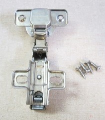 FGV Italy Self Closing Cabinet Hinge 80059 w/ Clip-On Mounting Plates, Rare (H4)