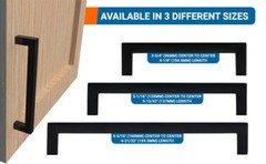 Modern 3-3/4″(96mm) Centers Kitchen Square Cabinet Drawer Pull Matte Black