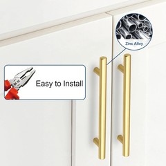 Knobonly 30 Pack 5 Inch Hole Center Gold Cabinet Pulls, Brass Kitchen Cabinet Dr