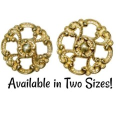 Brass Knob Antique Victorian Style Cast Brass KNOB – 1-3/8″ diameter Vintage