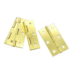 16 PCS Folding Butt Door Hinges Cabinet Drawer Iron Hardware 2.4 Inch Yellow