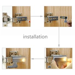 6 Pack Hinge LED Sensor Light Smart Touch Induction Cabinet Light for Kitchen