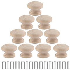 30 Pcs 11/8″ Unfinished Wood Cabinet Knobs Mushroom Shape