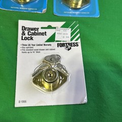 NEW 3 BRASS PLATED Drawer and Cabinet CAM Lock