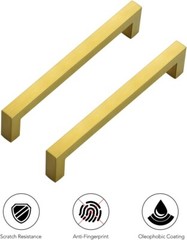 Ravinte Cabinet Pull Handles 5-1/2 Brushed Brass gold color 30 pack