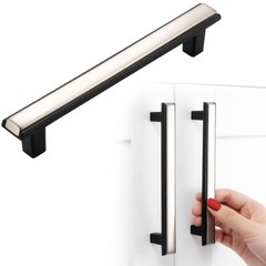 Nickel and Black Cabinet Pulls Brushed Nickel and Matte Black Kitchen Cabinet…