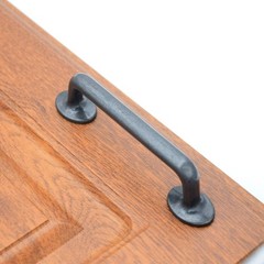 Rustic Black Metal Barn Door Cabinet Handles and Drawer Pulls, 3.86 inch (96m…