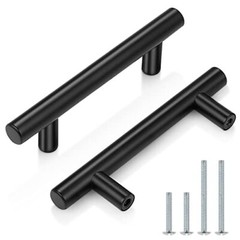 10 Pack|3 Inch Hole Centers Flat Cabinet Pulls Modern hole center 3″ Black