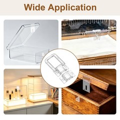 Mini Hinge Hasp 32x24mm Clear Acrylic Buckle with Screws 2 Pcs