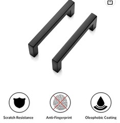 Cabinet Handles 7.5” Matte Black Square Bar Pulls Cupboard Doors Drawers 10 Pcs