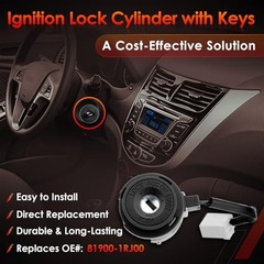 Ignition Lock Cylinder Switch with Keys, Compatible with 12-17 Hyundai Accent