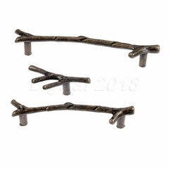 Antique Bronze Twig Furniture Door Cabinet Knobs Drawer Wardrobe Pull Handles