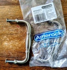 Lot of 24 Amerock Satin Nickel Cabinet Handle Pulls, 96mm Centers,