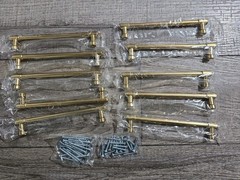 10pk Ravinte 6-1/4 Inch Hole Center Champagne Bronze Cabinet Handles Pulls