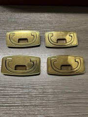 4 Vintage Keeler Brass Cabinet Drawer Pulls Handles Knobs N19317 Hardware (165)