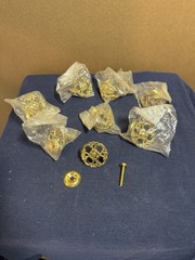 Lot of 8 Vintage Solid Brass CABINET Drawer Pulls w/ Screws Ornate