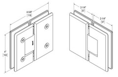 Oceana Heavy Duty 180° Glass to Glass Hinge with 5° Offset – Polished Chrome