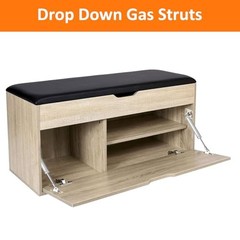 2 Pack 200N/44LBS Drop Down Gas Struts for Drop-Front Desk Downward Slowly