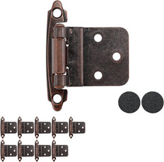 3/8 Inch Inset Cabinet Door Hinges Oil Rubbed Bronze, 20 Pack 10 Pairs Flush Fac