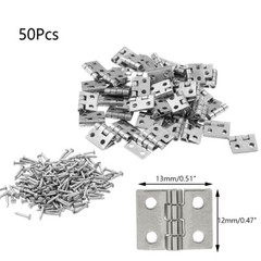 50pcs 12*13mm Mini Hinge Jewelry Chest Craft Cabinet Gift Wine Box Hinge Silver