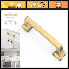 10 Pack 3.75″ Champagne Bronze Cabinet Pulls – Heavy-Duty Zinc, Rust-Resistant,
