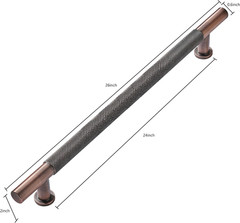 1 Pack 24 Inch(610Mm) Soild Knurled Appliance Pulls Brushed Antique Copper Cabin