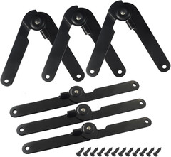 6 Pack 180 Degree Rotatable Support Hinges, 9 Inch Black Locking