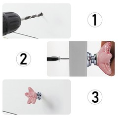 4 Pcs Starfish Drawer Knobs Coastal Ceramic Cabinet Knobs (Pink)