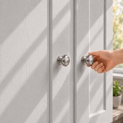 trust4care 8-Pack Brushed Satin Nickel Large Bifold Closet Set of 8,