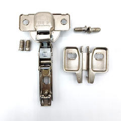 Mepla 130° Clip Cabinet Hinge 358 B & Mounting Plate Overlay Self-Closing Screws