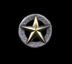 Western Lodge Cabin Kitchen Decor 1 1/2″ Gold Star Concho Drawer Pulls (6)