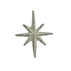 Set of 6 Antique White Finish Mid Century Modern Starburst Drawer Pulls Knobs