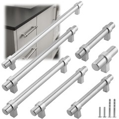 Brushed Nickel Modern Cabinet Handles Bar Pulls Kitchen Hardware Stainless