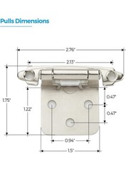 Ravinte 50Pack(25 Pairs) 1/2 Inch Overlay Kitchen Cabinet Hinges,Satin Nickel