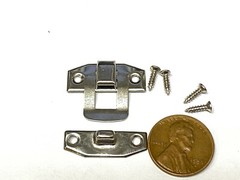 4 Sets 24mm x 19mm silver Mini screws Box Decorative Case Hasp Latch