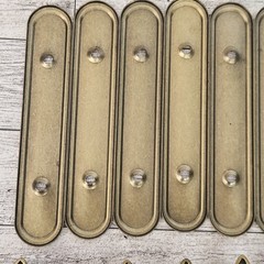 9 Vintage Amerock Carriage House Cabinet Drawer Pulls Handles & Back Plates