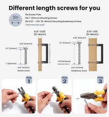 10 Pack 3 Inch Hole Center Kitchen Cabinet Handles – Solid Zinc Alloy Square …
