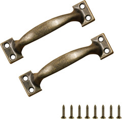 4 Inch Antique Bronze Cabinet Door Handles Set of 2 Drawer Pulls Vintage Iron