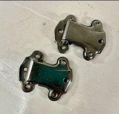 Vintage 3/4” Offset Cabinet Hinges Pair Nickel Plated Steel