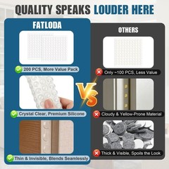 200PCS Cabinet Bumpers Clear Rubber Self 0.4 x 0.12 inch,