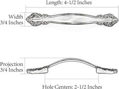 10-Pack Cabinet Hardware Handle Pull – Antique Bronze, 2-1/2″ (64Mm) Hole Center